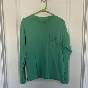 Vineyard Vines Men's Teal Long Sleeve Tee